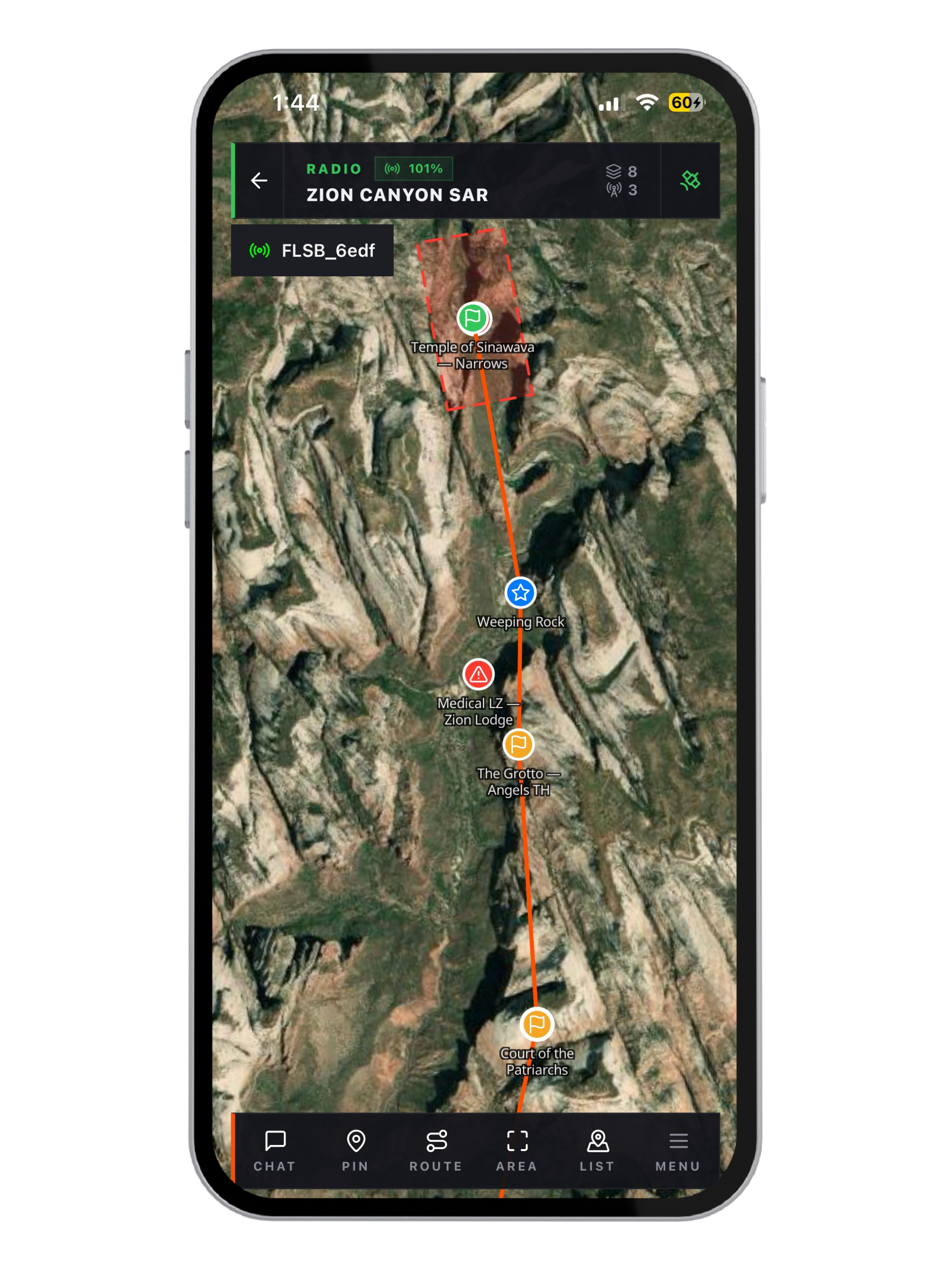 Radio mesh map - Flaresat