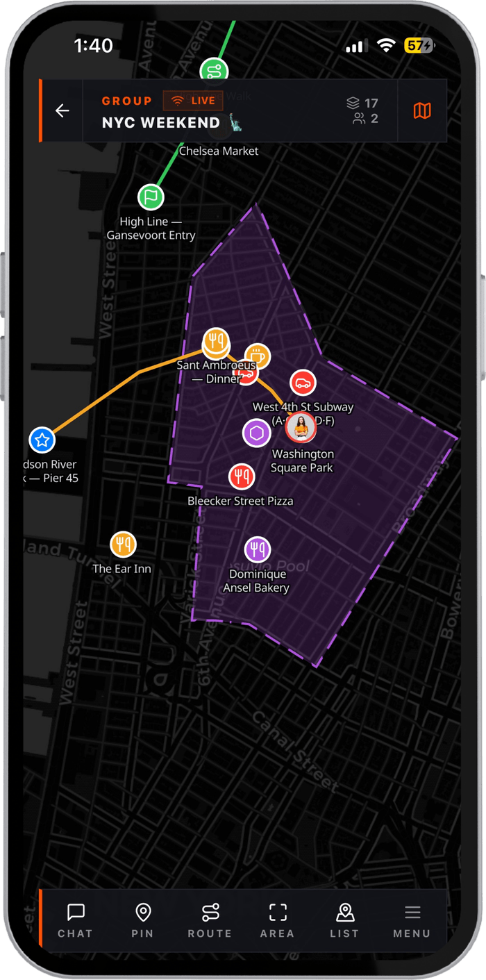 Live group tracking map - Flaresat